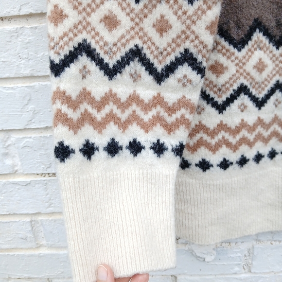 J. Crew Brown and Cream Patterned Cardigan - Picture 6 of 9